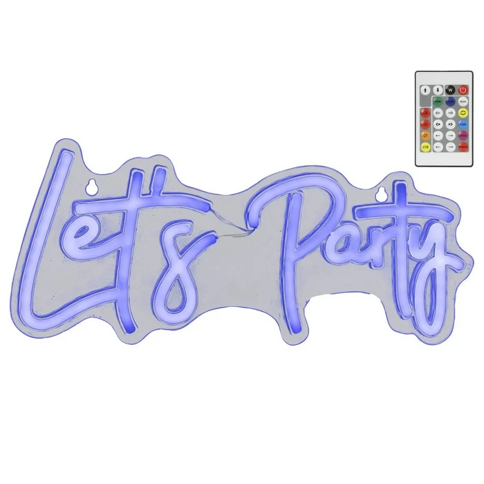 Insegna luminosa neon LED alimentazione USB - Let's Party