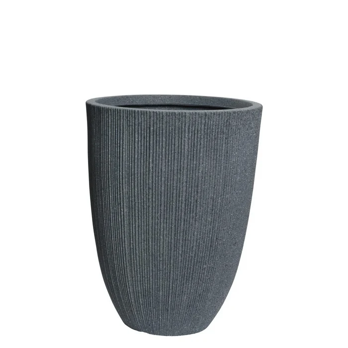 Fioriera tonda effetto cemento in plastica Lennox