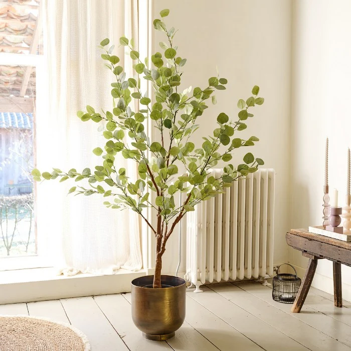 Pianta artificiale di eucalipto in vaso 150 cm