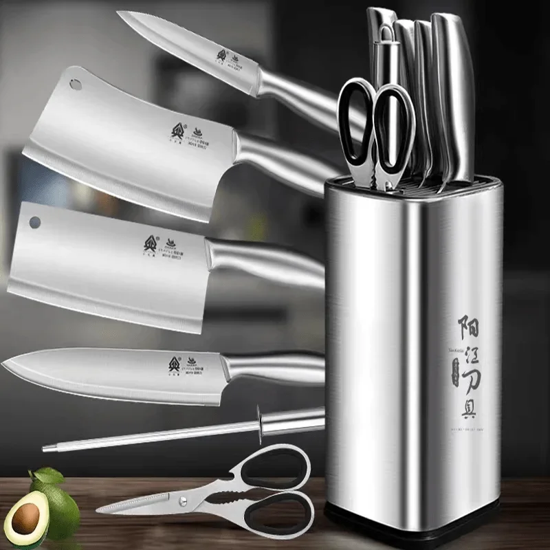 Kitchen knife set Kitchen knife board 2-in-1 kitchenware Complete slice and bone chopping chef knife commercial TB9195