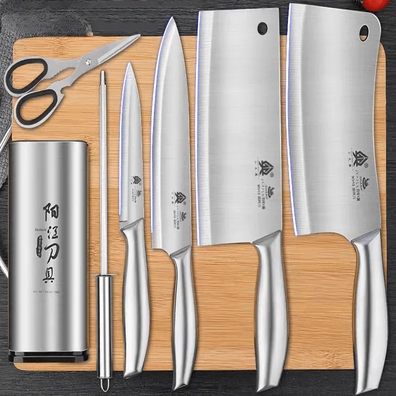 Kitchen knife set Kitchen knife board 2-in-1 kitchenware Complete slice and bone chopping chef knife commercial TB9195