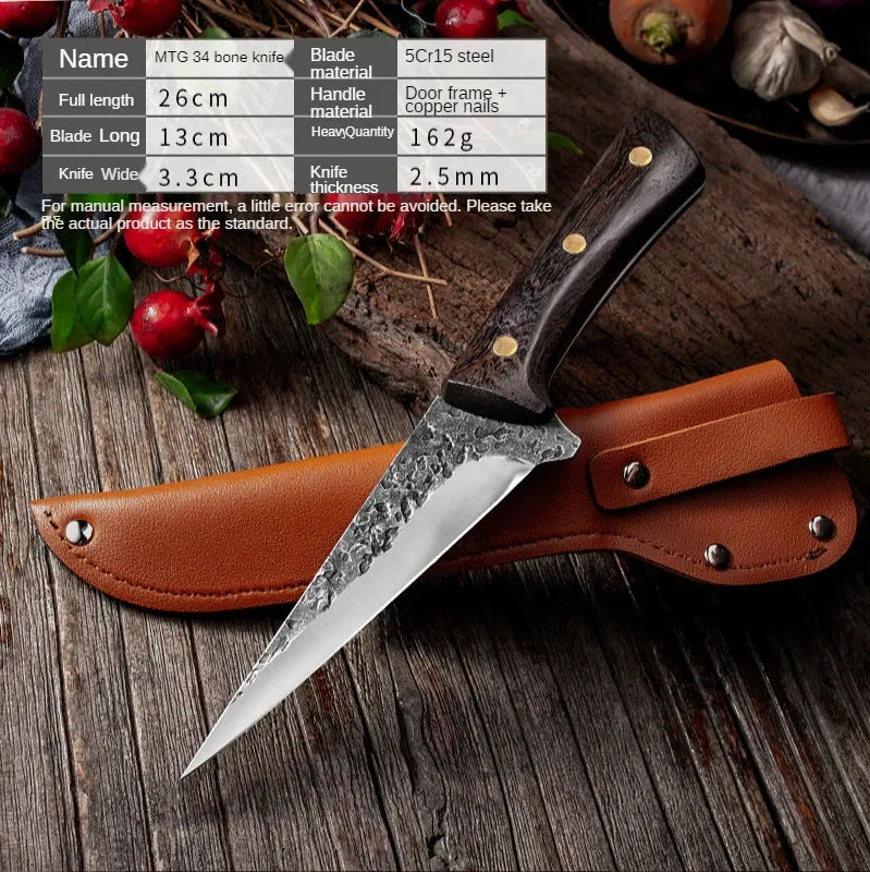Forged Boning Knife Set Handmade Forged Chef Knife Professional Kitchen Knives Meat Slaughtering Butcher Knife Cooking Tools