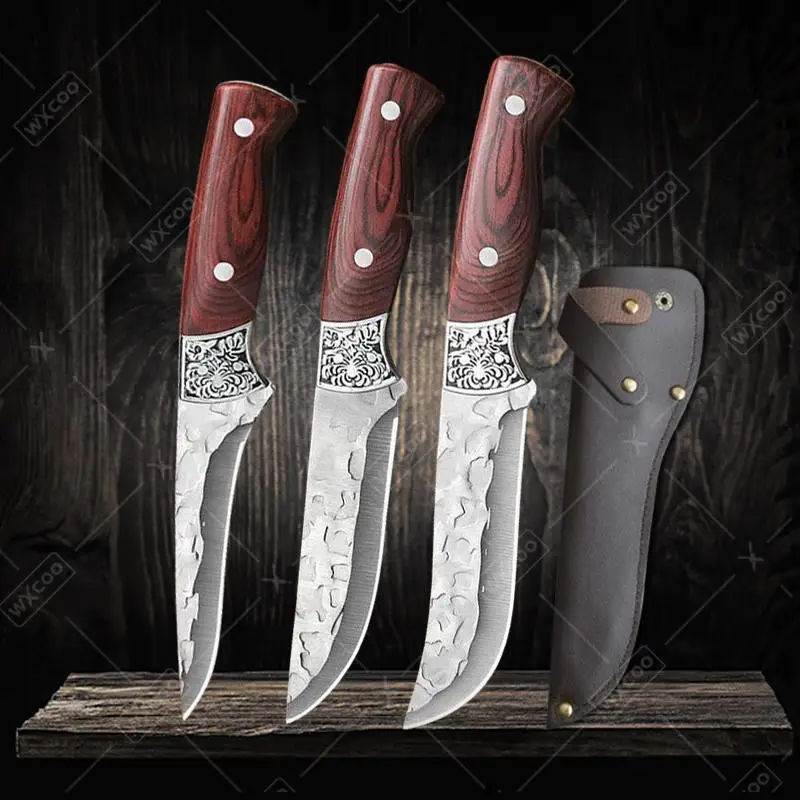 Hand Forged Butcher Knife Set Kitchen Supplies Professional Meat Cleaver Chef Kitchen Knife Multifunctional Boning Knife 1~3pcs