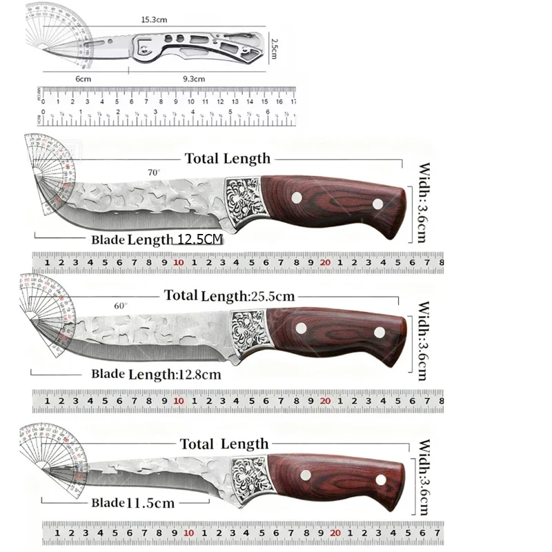 Hand Forged Butcher Knife Set Kitchen Supplies Professional Meat Cleaver Chef Kitchen Knife Multifunctional Boning Knife 1~3pcs