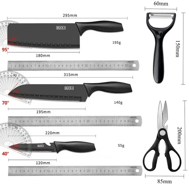 Kitchen Knife set Stainless steel Kitchen accessories Household Meat Cutting Fruit Peeling Knife, Advanced Knife Set Gift