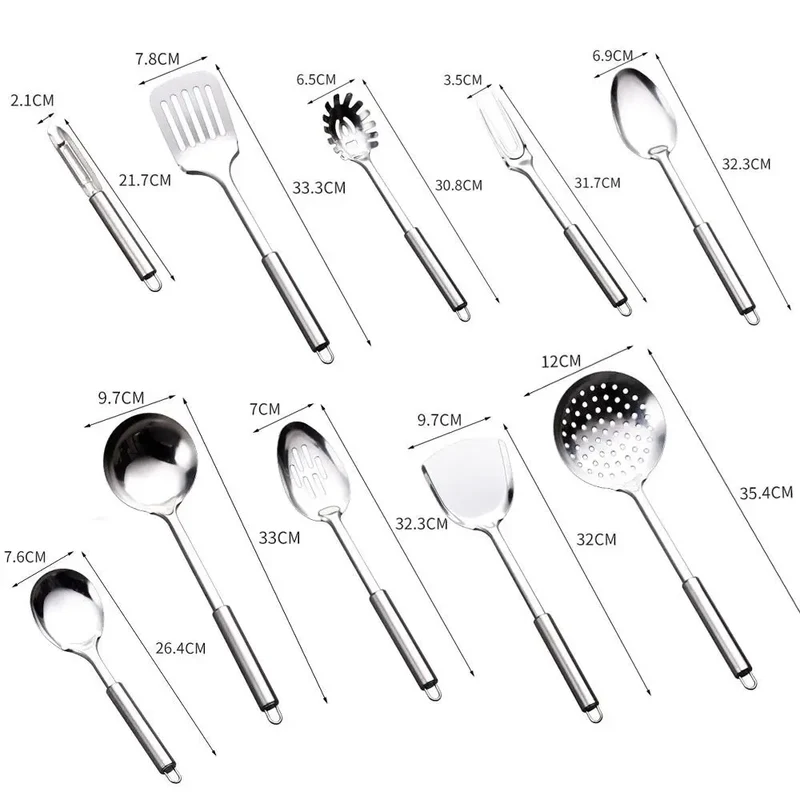 Durable Stainless Steel Wok Spatula Long Handle Kitchen Gadgets Kitchen Cooking Utensil Set Steak Shovel Cooking Tools