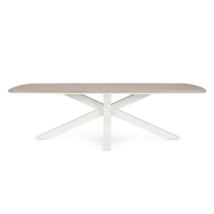 Tavolo in alluminio per esterno con piano effetto legno - Zelmar Vapor