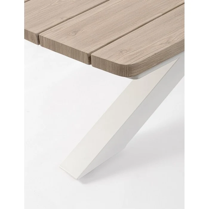 Tavolo in alluminio per esterno con piano effetto legno - Zelmar Vapor