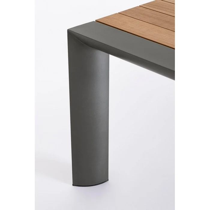 Tavolo allungabile in alluminio con piano in teak - Cameron