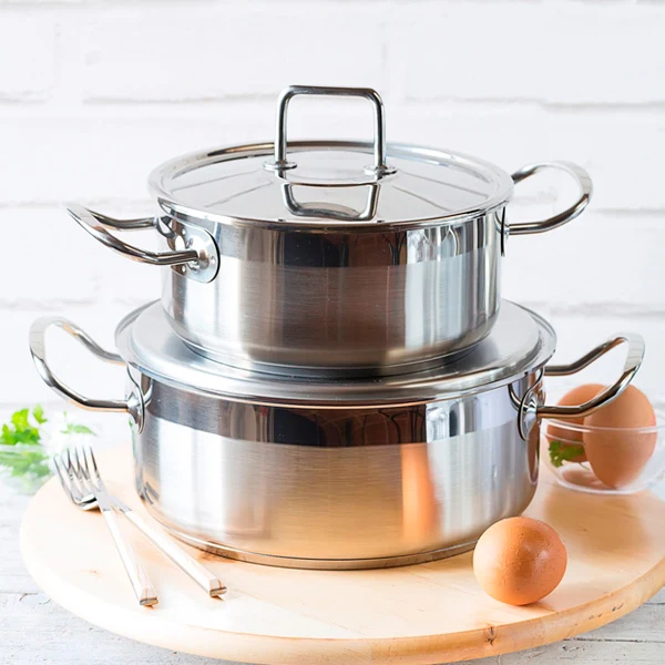 Batería de cocina 9 piezas acero inoxidable sin antiadherente Profesional