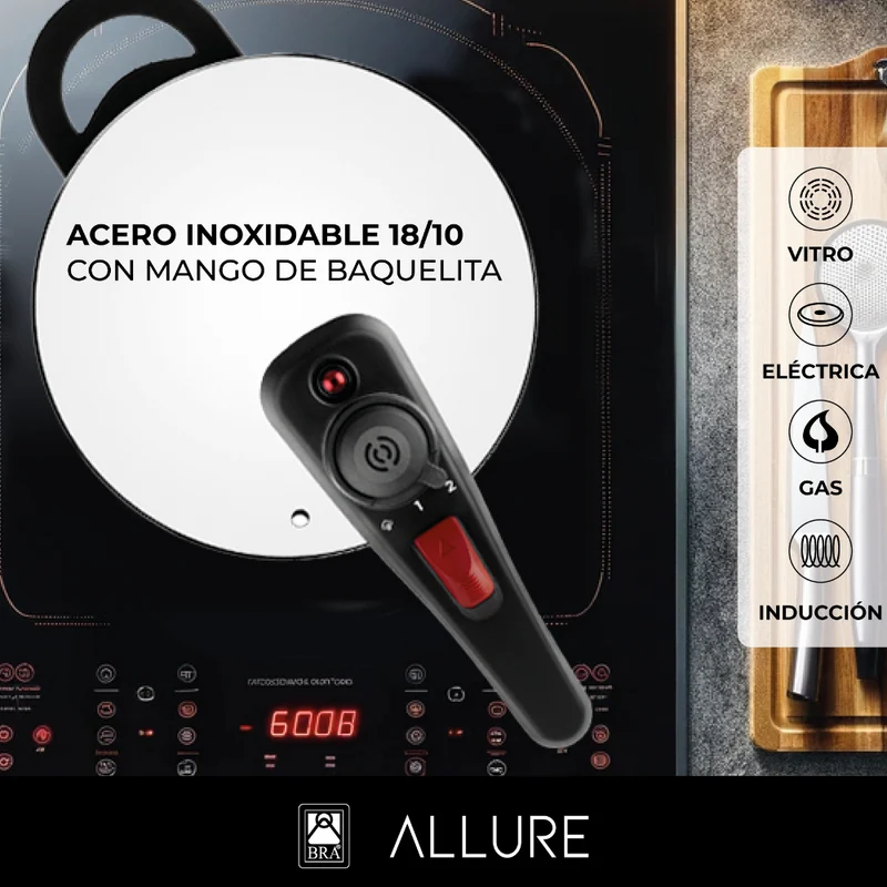 Olla a presión acero inoxidable Allure