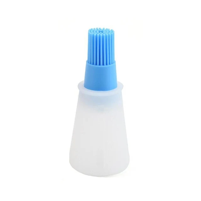 1 Pcs Portable Silicone Oil Bottle with Brush Grill Oil Brushes Liquid Oil Pastry Kitchen Baking BBQ Tool Kitchen Tools for BBQ