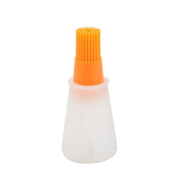 1 Pcs Portable Silicone Oil Bottle with Brush Grill Oil Brushes Liquid Oil Pastry Kitchen Baking BBQ Tool Kitchen Tools for BBQ