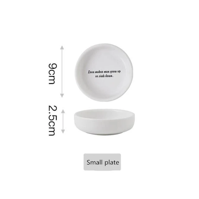 Creative English alphabet White Dinner Plate Ceramic Kitchen Plate Tableware Set Food Dishes Rice Salad Noodles Bowl Soup