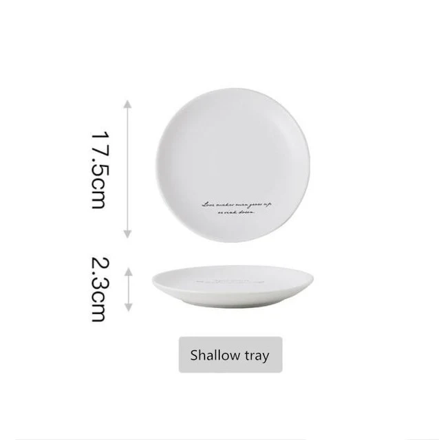 Creative English alphabet White Dinner Plate Ceramic Kitchen Plate Tableware Set Food Dishes Rice Salad Noodles Bowl Soup