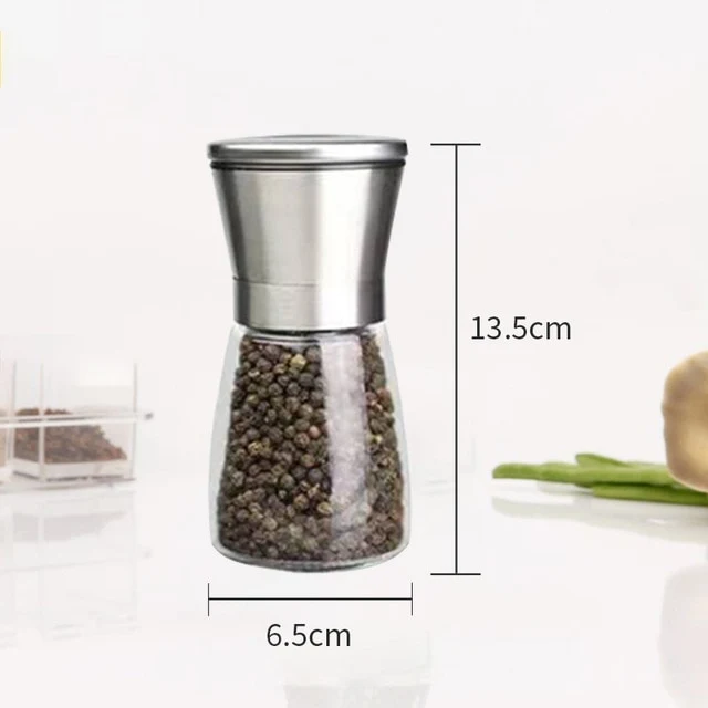 Pepper Grinder 2 in 1 Stainless Steel Manual Salt and Pepper Mill Grinder Spice Shakers Kitchen Tools Accessories for Cooking