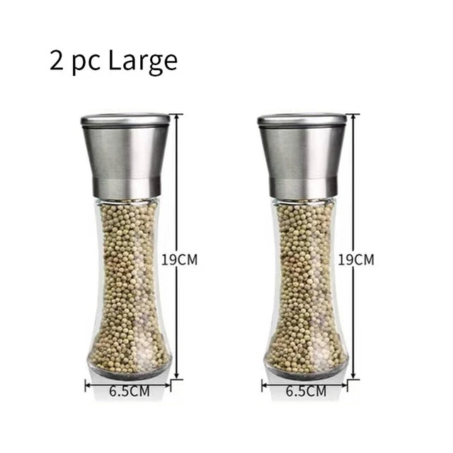 Pepper Grinder 2 in 1 Stainless Steel Manual Salt and Pepper Mill Grinder Spice Shakers Kitchen Tools Accessories for Cooking