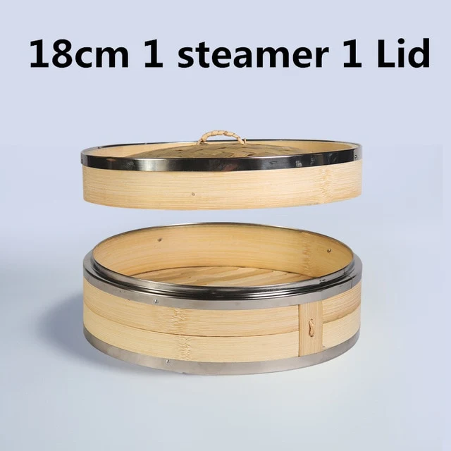 One two three Cage with Cover Cooking Bamboo Steamer Fish Rice Snack Basket Set Kitchen Cooking Tools dumpling steamer steam pot