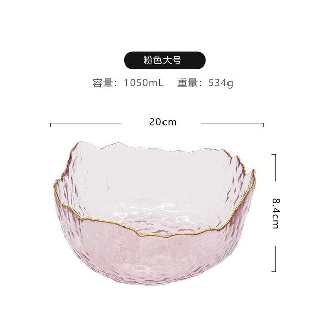 Group buy Phnom Penh salad bowl creative net red home living room transparent fruit plate set glass bowl dessert bowl ins