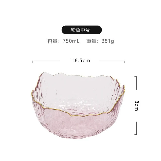 Group buy Phnom Penh salad bowl creative net red home living room transparent fruit plate set glass bowl dessert bowl ins