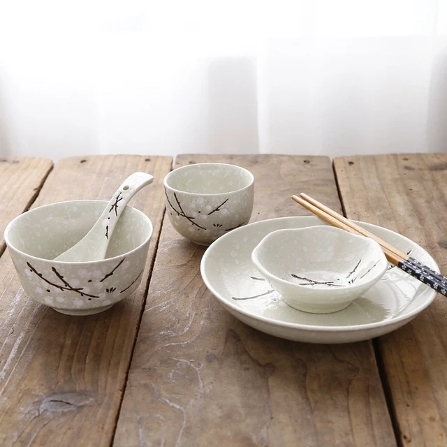 Japanese Style Ceramic Tableware Set Household Cutlery Creative Ceramic Dinnerware dining table dish set dinner set eco friendly