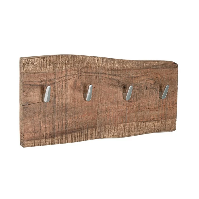 Appendino in legno 4 ganci rustico - Elmer