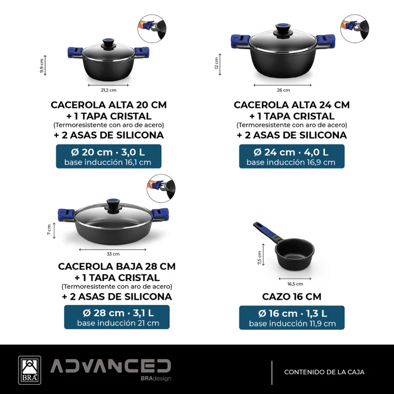 Batería de cocina 7 piezas Advanced