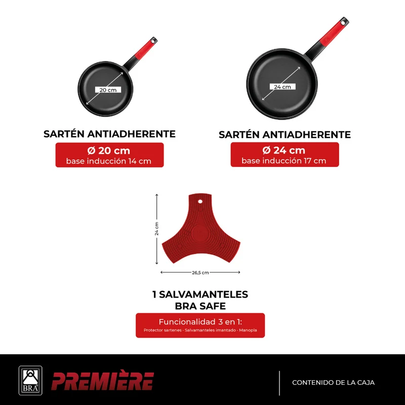 Set de 2 sartenes Premiere 20-24 cm
