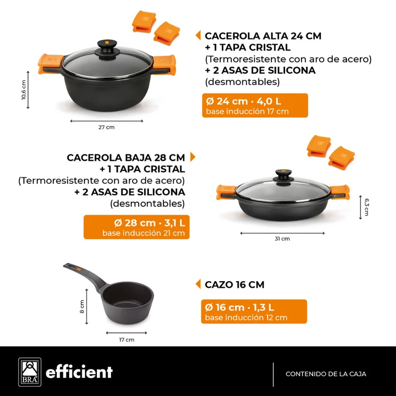 Batería de cocina 5 piezas Efficient