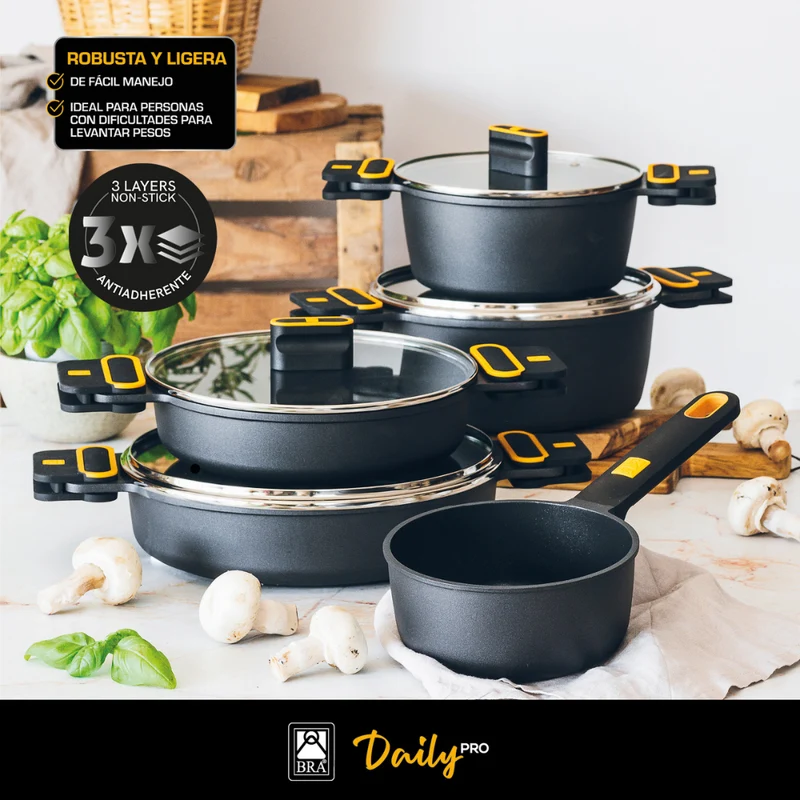 Batería de cocina 9 piezas Daily Pro