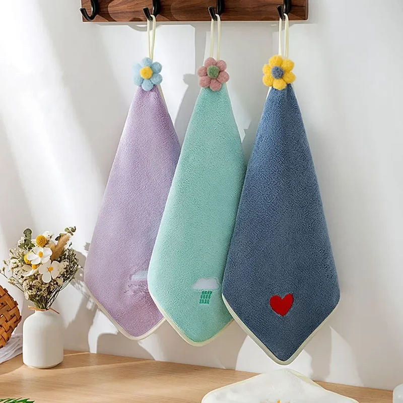 Fleece Kitchen Rags Kitchen Cleaning Bathroom Kitchen Wipe Microfiber Towel Handkerchief Dishcloths Hand Towel Kitchen Towels