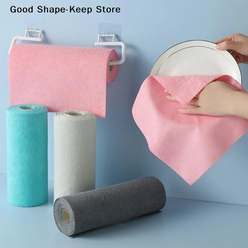 1 Roll/20pcs Quick-Dry Kitchen Towels Microfiber Cleaning Cloths Reusable Lint-Free Towels For Kitchen Super Absorbent