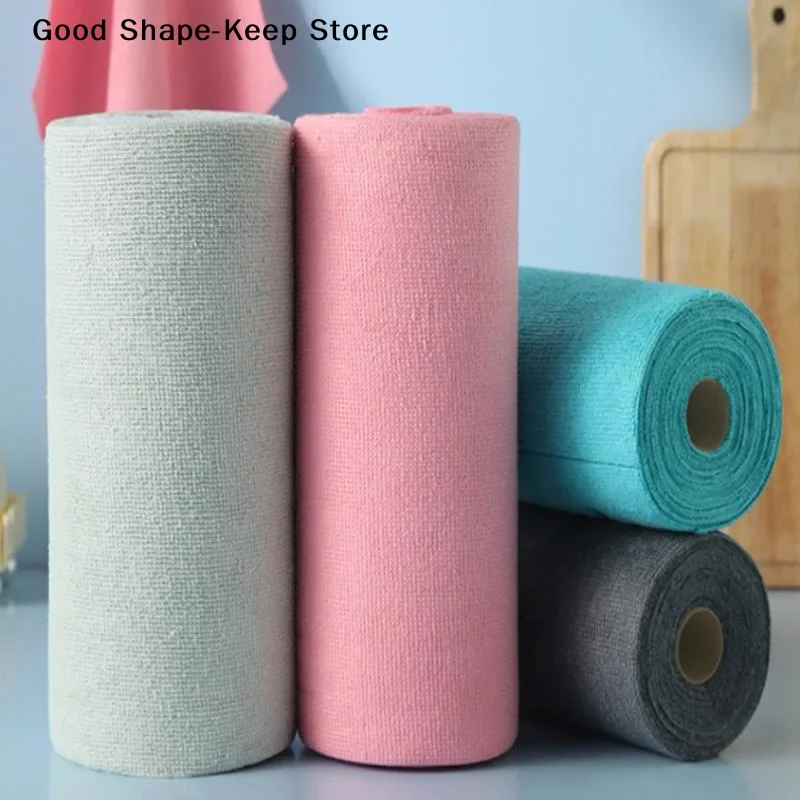 1 Roll/20pcs Quick-Dry Kitchen Towels Microfiber Cleaning Cloths Reusable Lint-Free Towels For Kitchen Super Absorbent