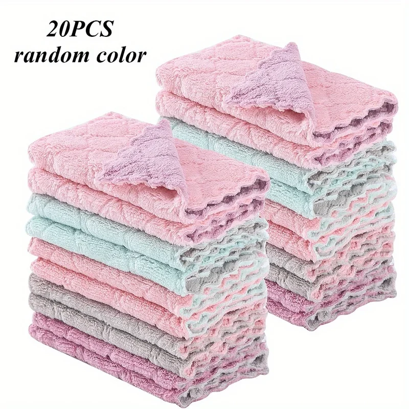 10pcs Kitchen Towels And Dishcloths Rag, 9.4in*5.5in Small Dish Washing Towels, Color Assorted Varieties
