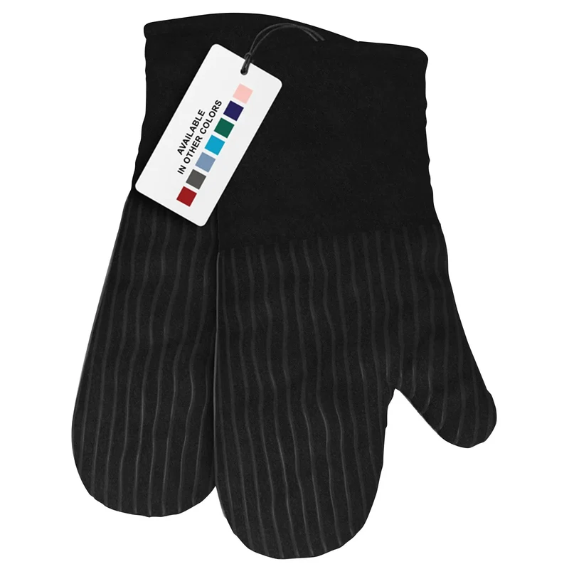 Flexible Silicone Oven Mitts Set For Cooking Kitchen Essentials Cotton Infill 480 F Heat Resistant Gloves Baking Supplies