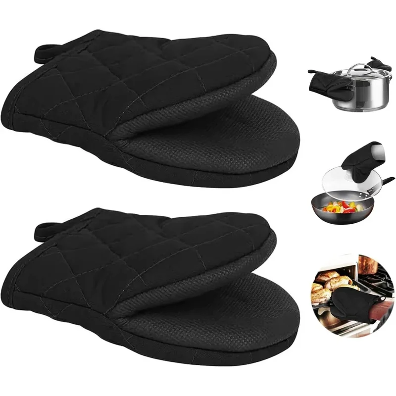 Oven Mitts 500°F Heat Resistant Oven Mitts, Non-Slip Grilling Mitts, Kitchen Safe Cooking Mitts