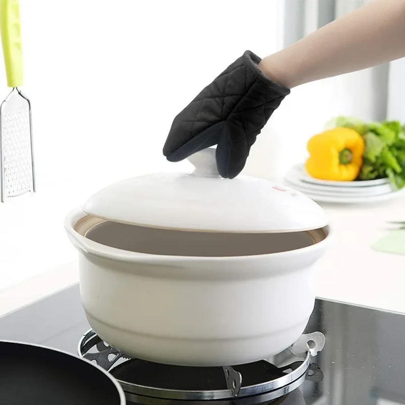 Oven Mitts 500°F Heat Resistant Oven Mitts, Non-Slip Grilling Mitts, Kitchen Safe Cooking Mitts