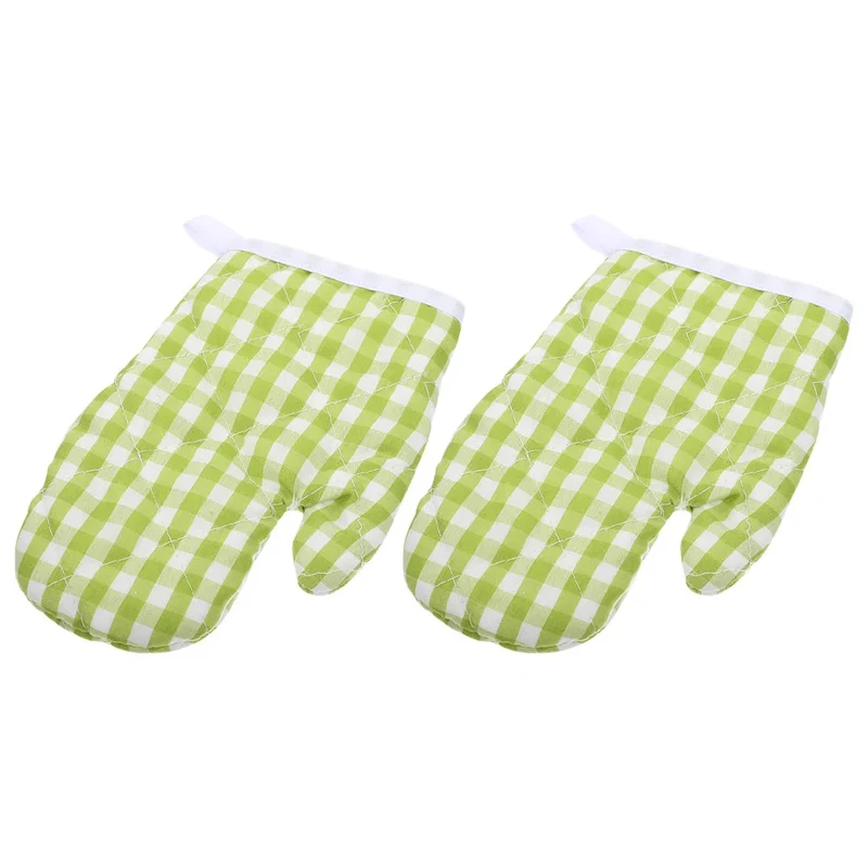 2 Pcs Oven Mitts Heat Resistant Kitchen Gloves Hand Polyester Baking Supplies Cooking Accessories Microwave Mitts