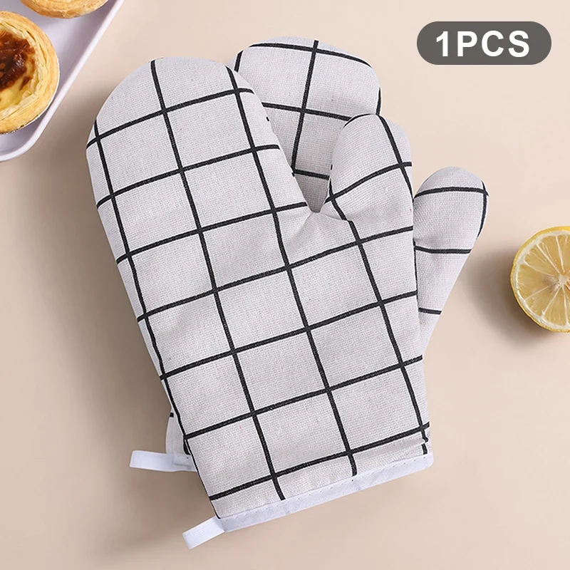 Oven Baking Gloves Oven Mitts Microwave Oven Gloves High-temperature Resistant Cotton Linen Gloves Kitchen Baking Tools Bakeware