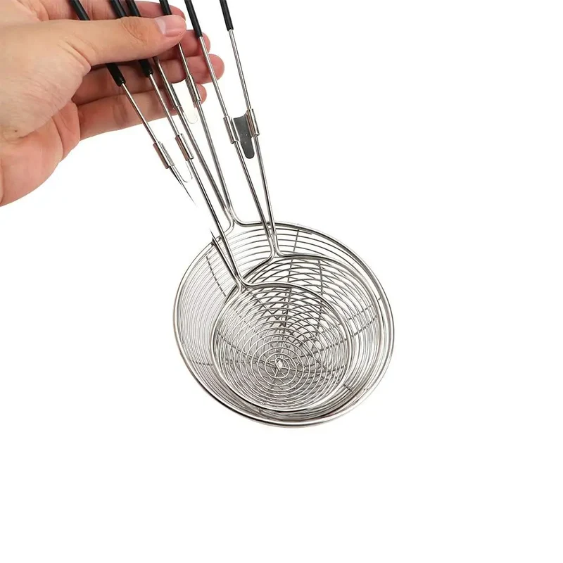 Long Handle Stainless Steel Kitchen Home Kitchen Gadget Cooking Tool Spider Strainer Skimmer Spoon Colander