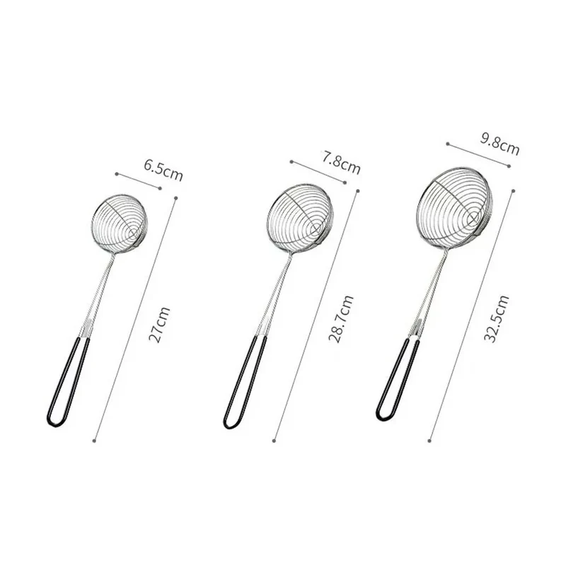 Long Handle Stainless Steel Kitchen Home Kitchen Gadget Cooking Tool Spider Strainer Skimmer Spoon Colander