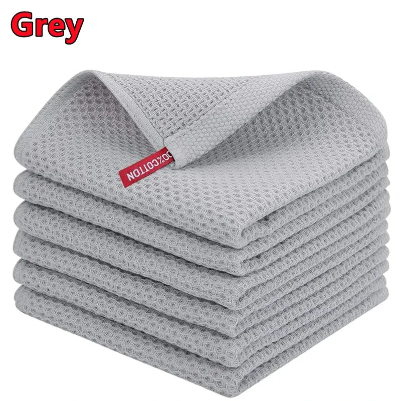 New 100% Cotton Dishcloth Ultra Soft Absorbent Kitchen Towel Household Cleaning Cloth Kitchen Tools Gadgets Wash Cloth Dish Rag