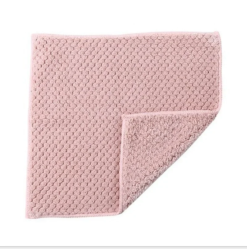 Kitchen Cleaning Dining Wash Towel Absorbent Square Microfiber Dishcloth Household Thickened Cloth Tool Supply Accessory New