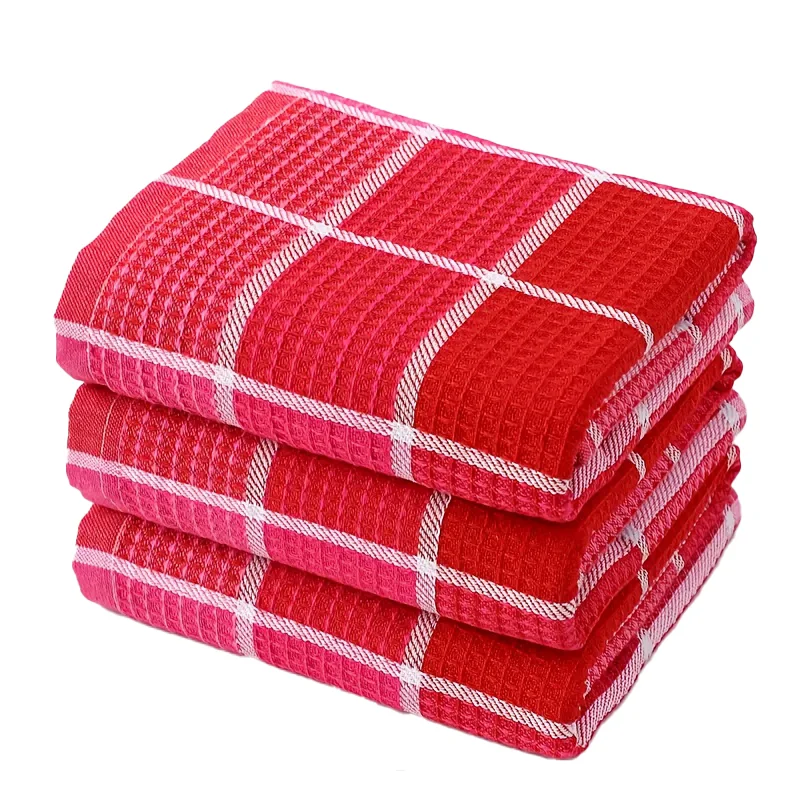 3-Pack, 38Cm*65Cm, Soft and Absorbent Kitchen Towels, with Colorful Checkered Pattern Dishcloths, Suitable for Drying Dishes and Household Use, Machine Washable, Stylish Dish Towels, Modern Design, High-Quality Weaving, Multi