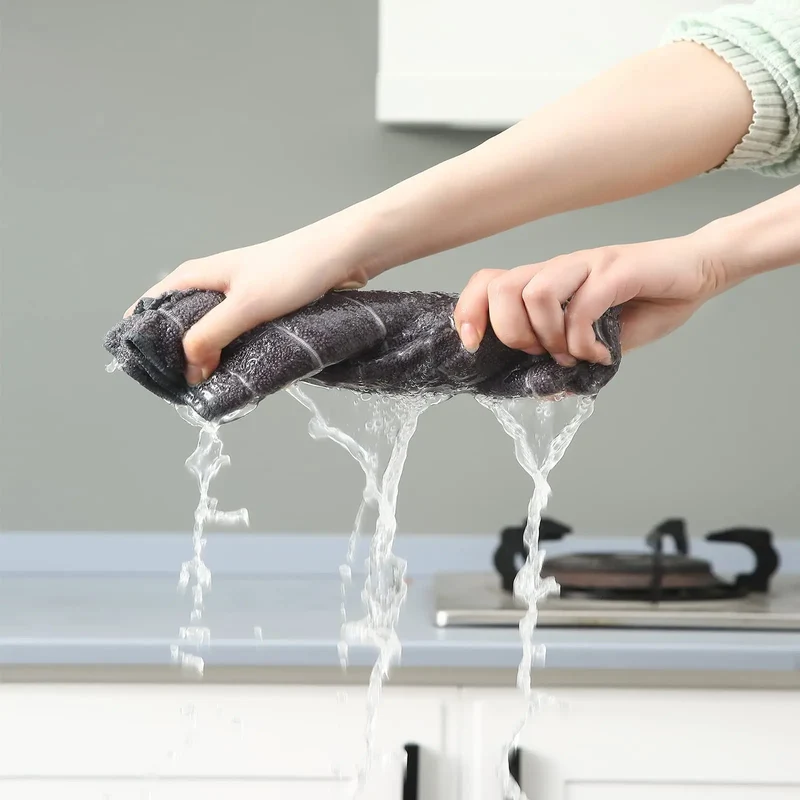 12pcs Microfiber Kitchen Towels and Dishcloths Set, 26 X 18 Inch and 12 X 12 Inch, Bulk Lint Free Dish Towels for Drying Dishes