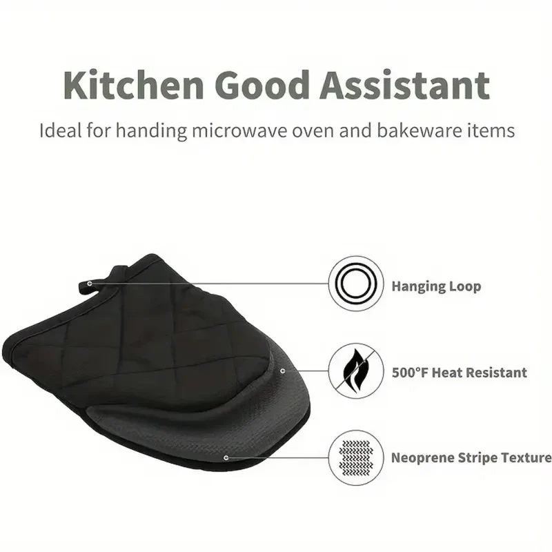 Oven Mitts 500°F Heat Resistant Oven Mitts, Non-Slip Grilling Mitts, Kitchen Safe Cooking Mitts