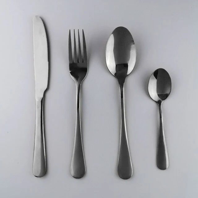Westerm Blue Cutlery Set Dinnerware Forks Knives Spoons Tea Spoon Flatware Kitchen Dinner 18/10 Stainless Steel Tableware Set