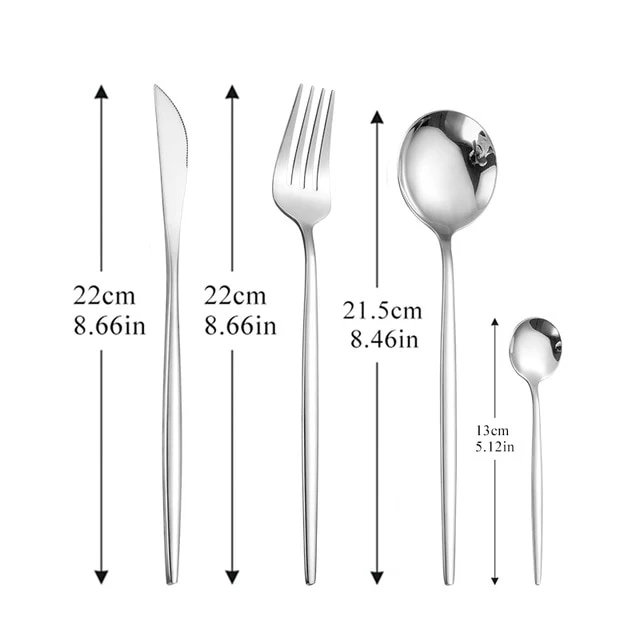 Dinnerware Gold Cutlery Set 304 Stainless Steel Luxury Flatware Home Silverware Fork Spoon Knife Kitchen Dinner Set Dropshipping