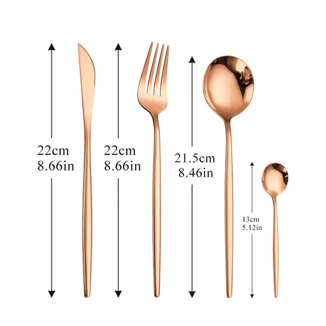 Dinnerware Gold Cutlery Set 304 Stainless Steel Luxury Flatware Home Silverware Fork Spoon Knife Kitchen Dinner Set Dropshipping
