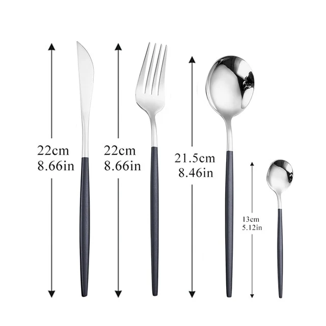 Dinnerware Gold Cutlery Set 304 Stainless Steel Luxury Flatware Home Silverware Fork Spoon Knife Kitchen Dinner Set Dropshipping